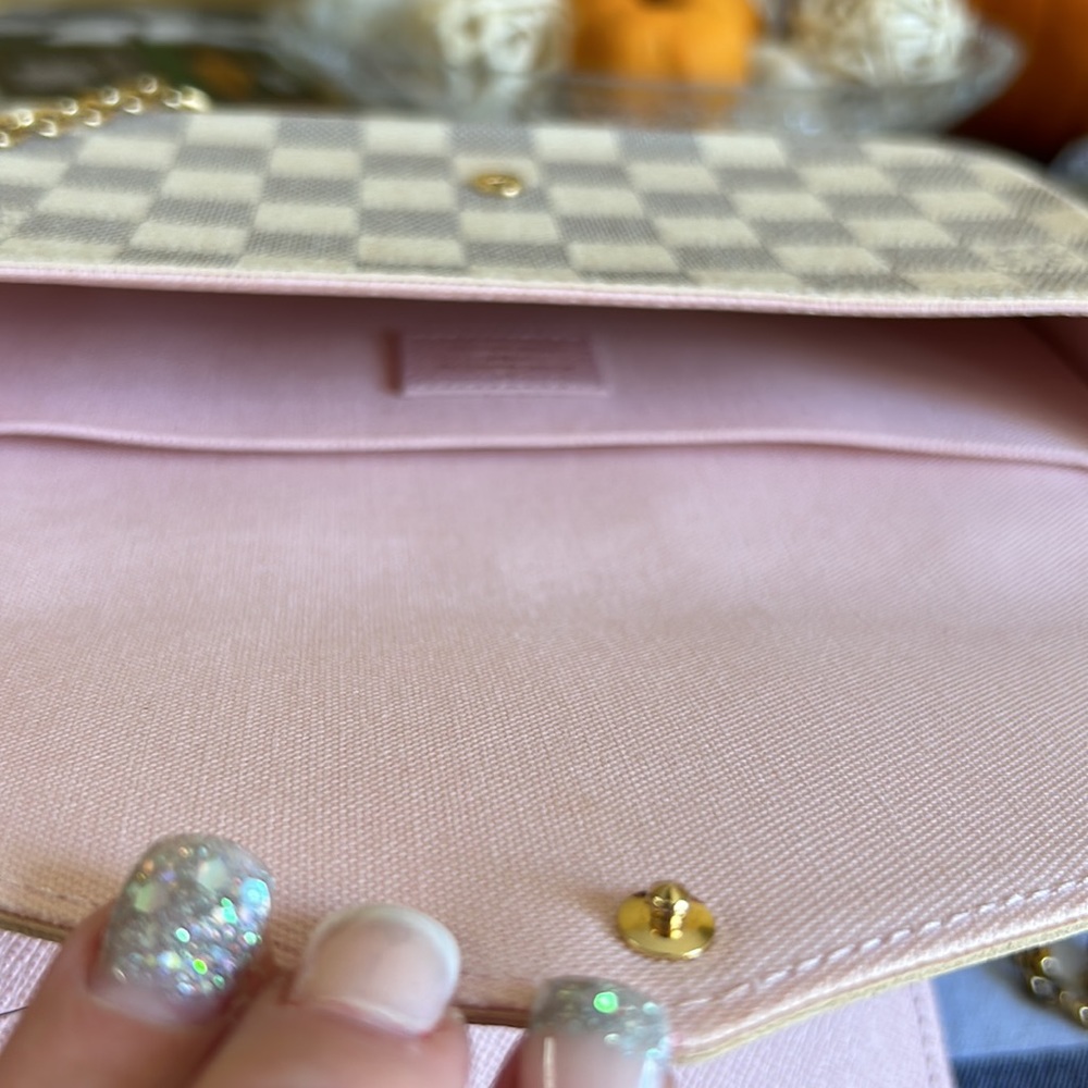 LV Damier Azur Felicie Chain Bag - Picture 8 of 8
